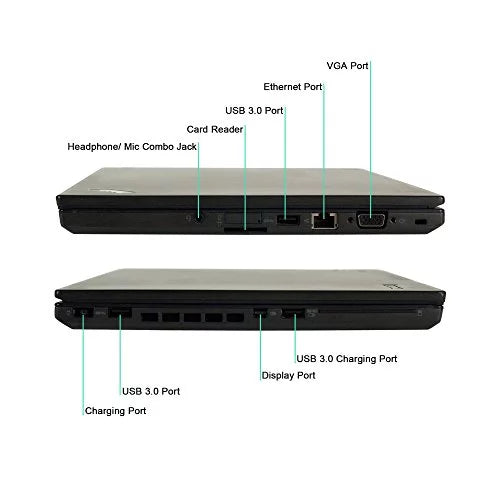 Lenovo ThinkPad T450 14, Core i5-5300U 2.3GHz, 8GB RAM, 1TB Sizeolid Sizetate Drive, Windows 10 Pro 64Bit, (Used)