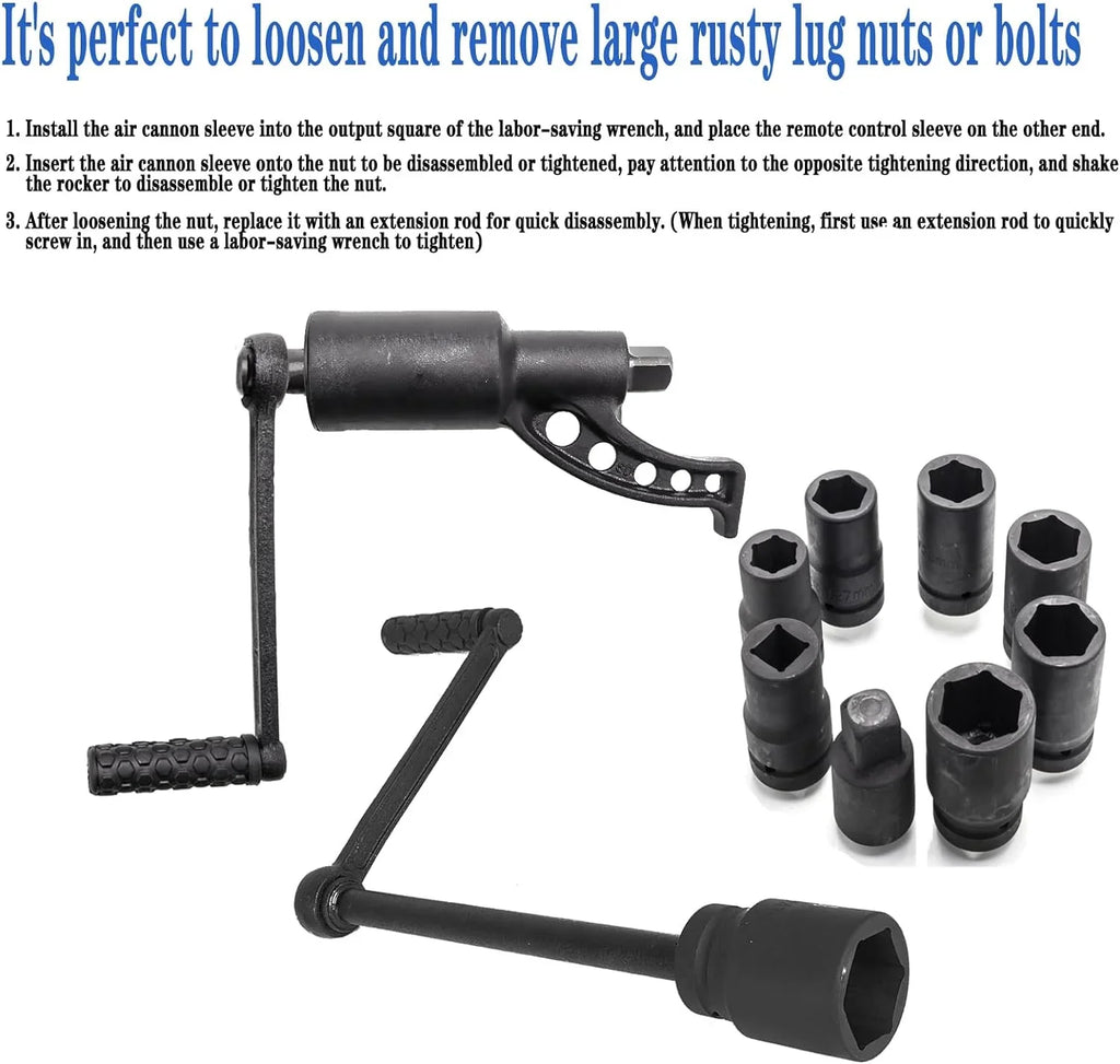 1:58 Heavy Duty Torque Multiplier Sizeet 4800 NM Lug Nut torque Sizeet Lugnut Remover with Case Labor Sizeaving Tool 8pcs Sizeocket Black