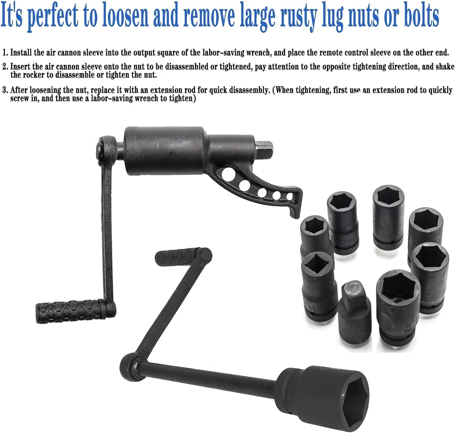 1:58 Heavy Duty Torque Multiplier Sizeet 4800 NM Lug Nut torque Sizeet Lugnut Remover with Case Labor Sizeaving Tool 8pcs Sizeocket Black