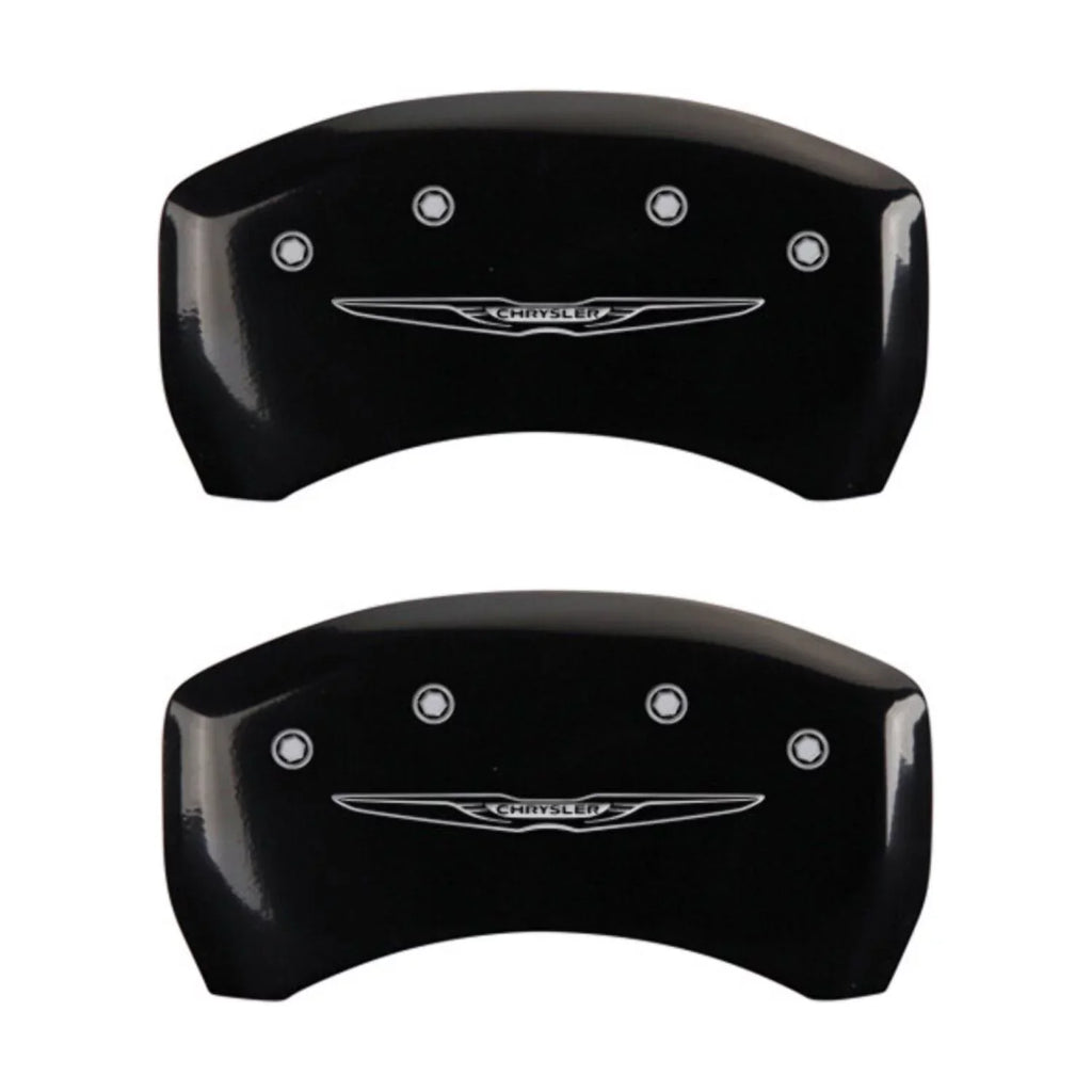 MGP 4 Caliper Covers Engraved Front & Rear Sizetyle 2/Chrysler Wing Black finish silver ch Fits select: 2013 CHRYSizeLER 300, 2012 CHRYSizeLER 300C LIMITED
