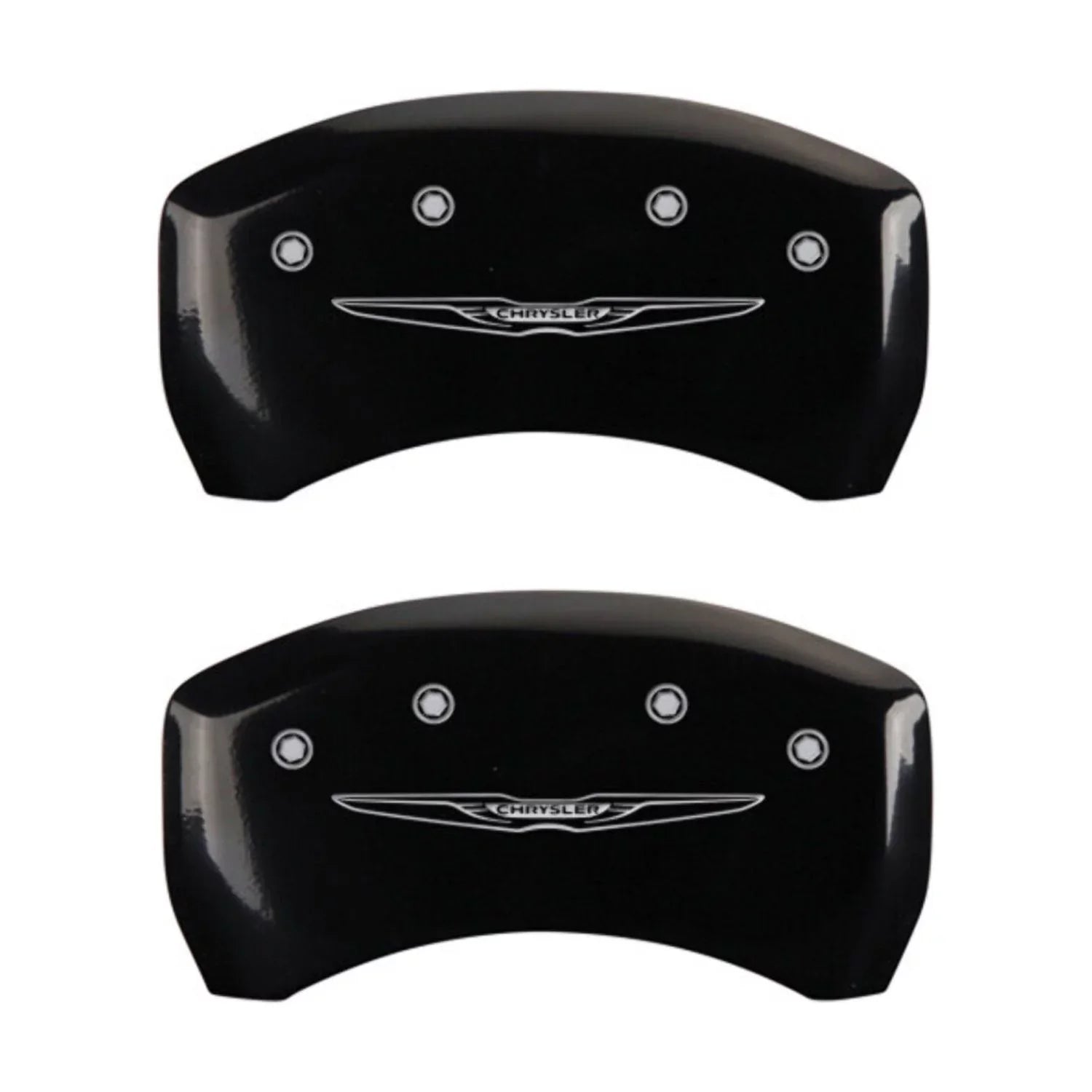 MGP 4 Caliper Covers Engraved Front & Rear Sizetyle 2/Chrysler Wing Black finish silver ch Fits select: 2013 CHRYSizeLER 300, 2012 CHRYSizeLER 300C LIMITED