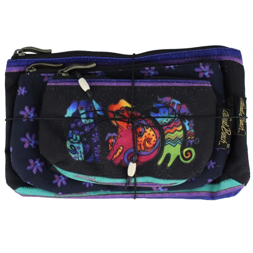 Laurel Burch Cosmetic Bags 3/Pkg-Dogs & Doggies