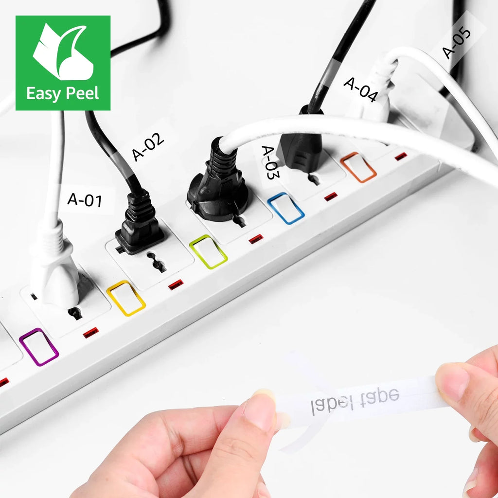 GREENCYCLE 4PK Compatible for Brother P-touch 12mm x 8m Black on Clear TZ TZe TZe-FX131 TZ-FX131 TZe-131 TZ-131 Flexible ID Cable Wire Label Tape