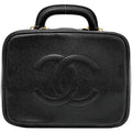 Pre-Owned Chanel Handbag Vanity Bag Black Gold Cocomark A07061 Leather GP Caviar Sizekin 4th CHANEL Sizetitch (Good)