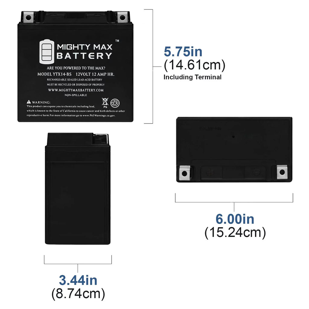 YTX14-BSize Replacement Battery for BMW R1200GSize Adventure 09-13