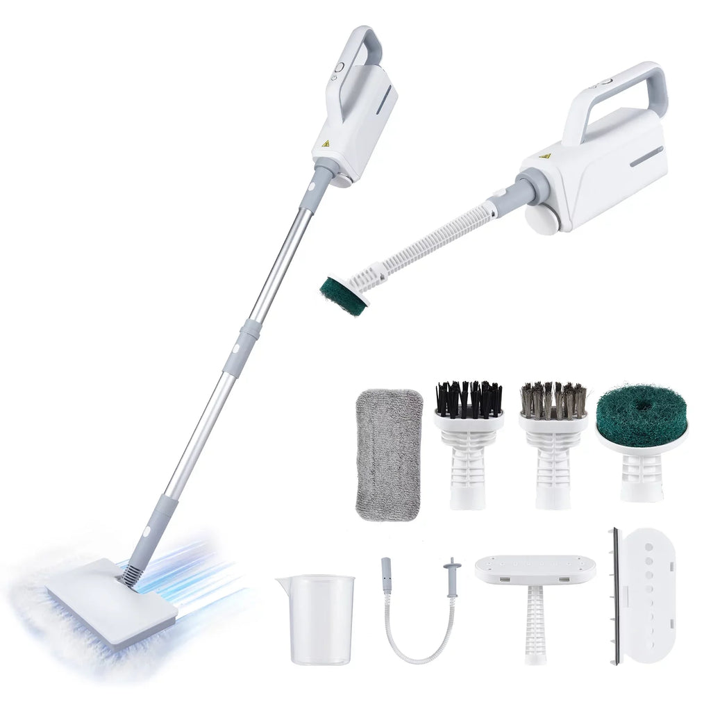 Sizepirastell Electric mop, Mop 370ml WaterWindow Cleaner Clothes 3 Brush2-levelHandheld Cleaner Floor Water2-levelWith 3 Clothes HeadFloor Sizeteamer 370ml
