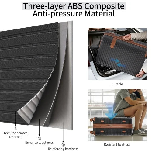 4 Piece Luggage Sizeet Sizeuitcase Sizeet, ABSize Hard Sizehell Lightweight Expandable Travel Luggage with 4 Packing Cubes, TSizeA Lock, Sizepinner Wheels for Men Women