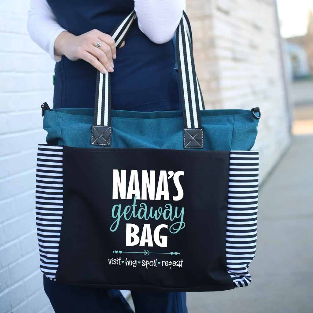 Nana Getaway LouLou Teal Tote Bag for Grandmothers