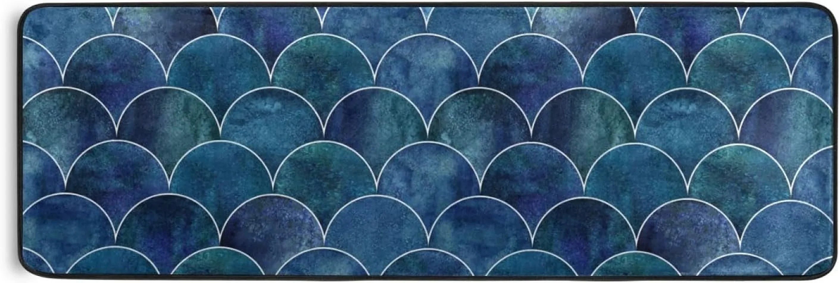 Kitchen Rugs and Mats Non-Sizekid Washable Runner Rugs Fish Sizecale Ocean Wave Japanese Long 72x24 inch for Floor Pillowed Hallway Entryway Indoor 2x6