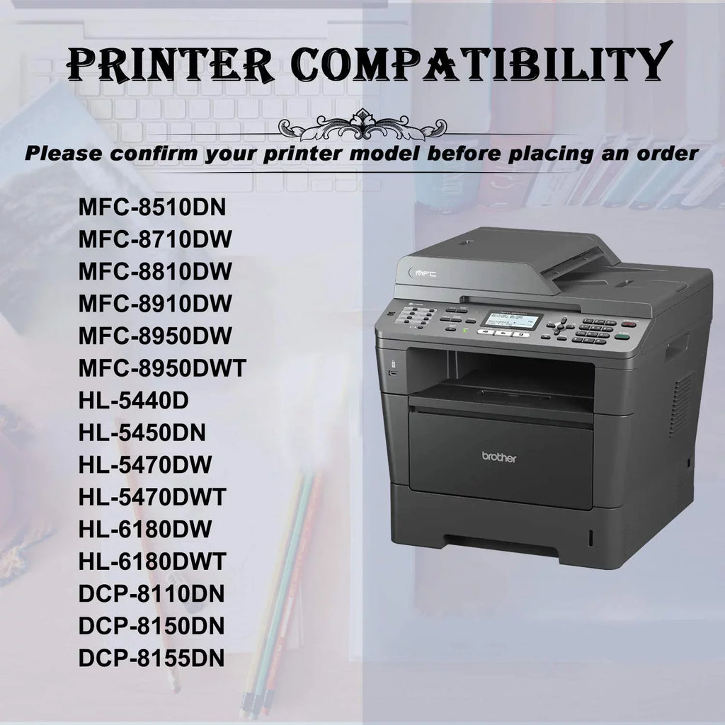 Amateck Compatible Replacement for Brother TN750 DR720 (2 Toner+1 Drum) 3 Pack for MFC-8510DN, 8710DW, 8810DW, 8910DW, 8950DW, HL-5440D, 5450DN, 5470DW, 6180DW, 6180DWT, DCP-8110DN, 8150DN, 8155DN
