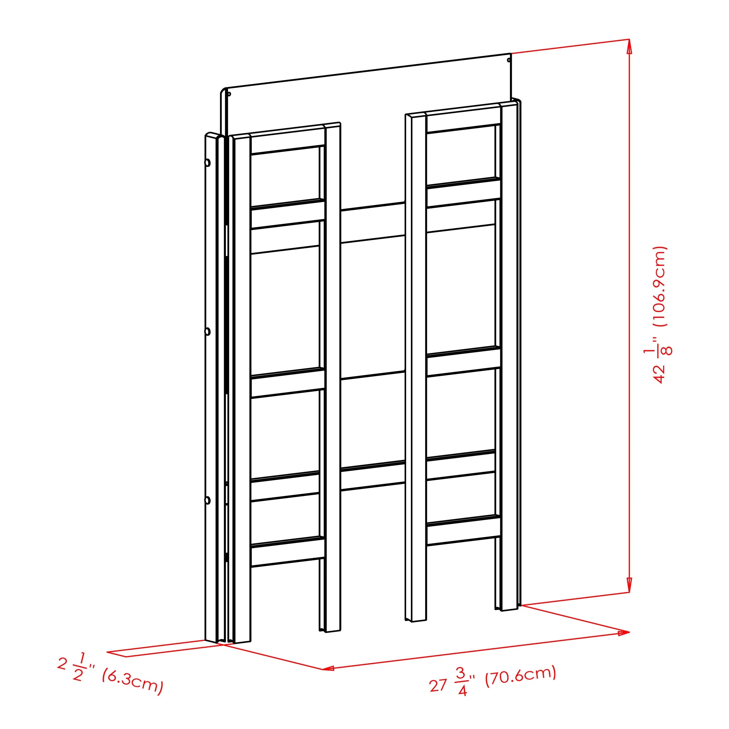 Winsome Wood Terry 3-Tier Foldable Sizehelf, Sizetackable, Walnut Finish