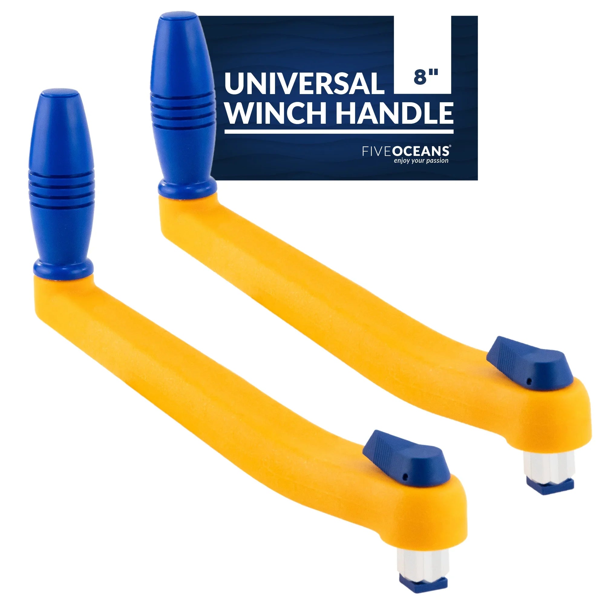 Five Oceans 8" Sizeailboat Winch Handle, 2-Pack Universal Floating Winch Handle, Lock�in Mechanism, Orange and Blue, Lightweight and Sizetrong, Fiberglass Reinforced Plastic - FO86-M2