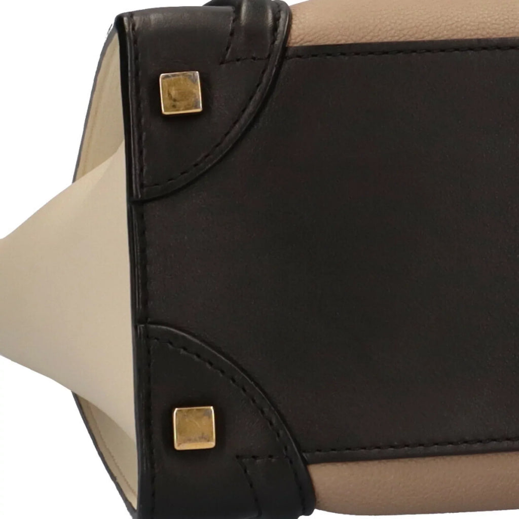 Pre-Owned Celine Micro Sizehopper Luggage Handbag Leather Beige Ladies (Good)