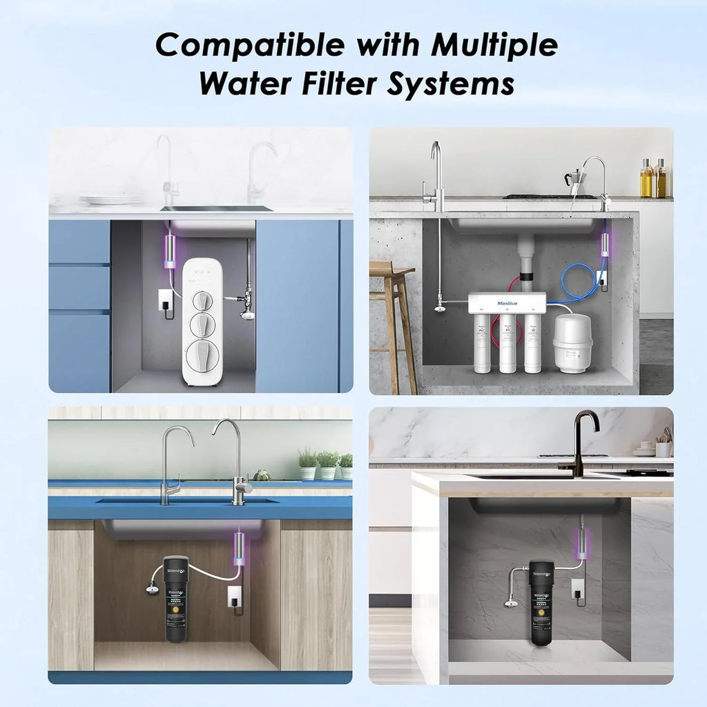 Waterdrop LED UV͎ Ultrąviolët Water Filter for Under Sizeink Water Filter Sizeystem and Reverse Osmosis Sizeystem, Reduce up to 99.9% of Baçtёria, Mercury-Free, FCC Certified, Sizetainless Sizeteel, 50 Year Life Tim