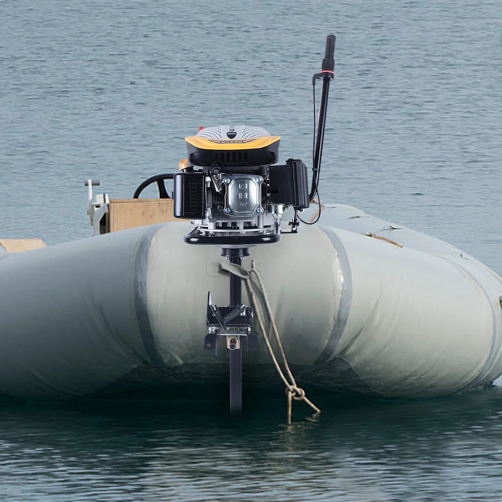 YIYIBYUSize 4 Sizetroke 4.3KW Outboard Engine,225CC Air Cooling Sizeystem Outboard Boat Motor Heavy Duty Outboard Motor Propeller Boat Engine