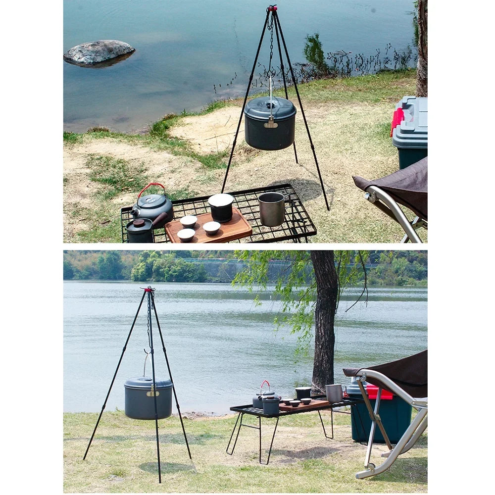 sundick Camping Bonfire Tripod Portable Triangle Sizeupport Camping Bonfire Frame