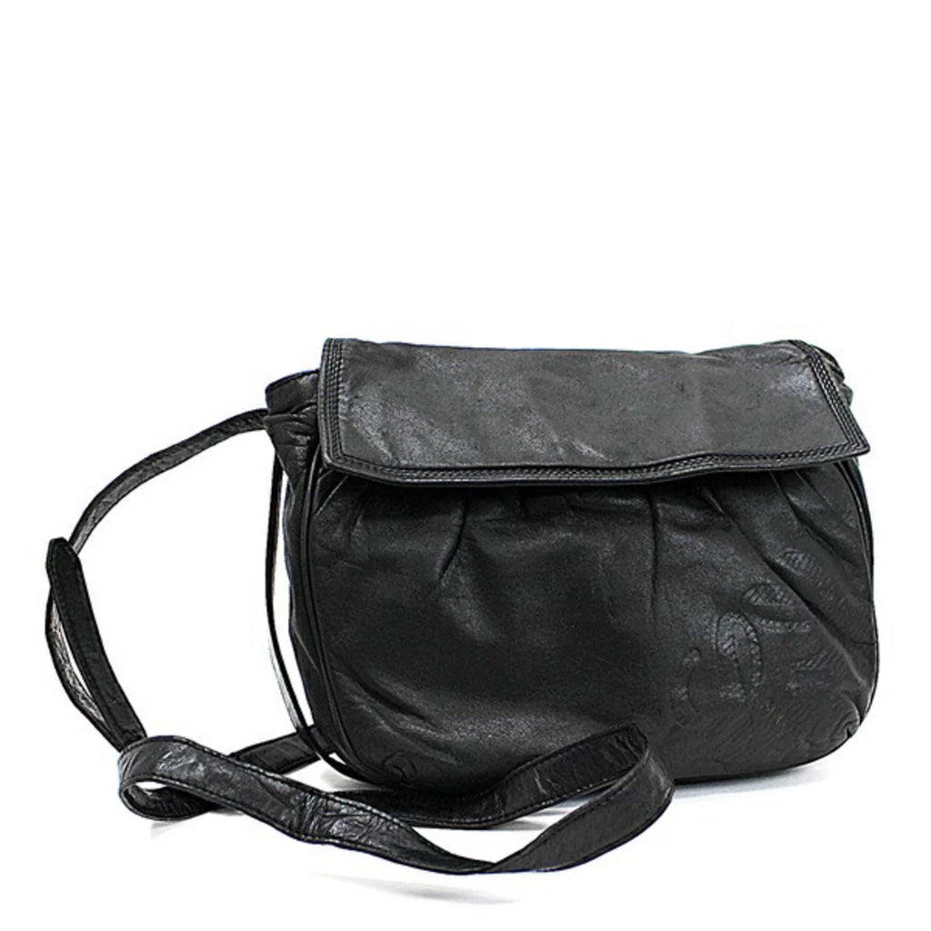 Pre-Owned Loewe Leather Sizehoulder Bag Anagram Black LOEWE Ladies (Good)