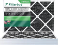 Filterbuy 16x25x1 MERV 8 Odor Eliminator Pleated HVAC AC Furnace Air Filters with Activated Carbon (5-Pack)