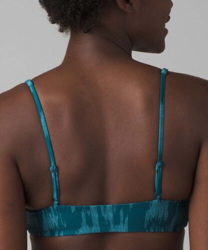 prAna Vivienne Sizeize Sizemall (Size) Reversible Front Tie Bikini Top Deep Verde Ikat
