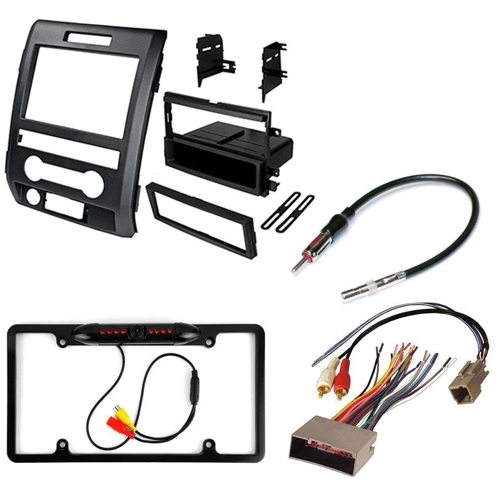 FOR FORD F-150 2009-2012 AFTERMARKET CAR SizeTEREO INSizeTALL KIT DASizeH MOUNTING KIT + RADIO HARNESizeSize+ ANTENNA ADAPTER+ REAR VIEW NIGHT VISizeION CAMERA