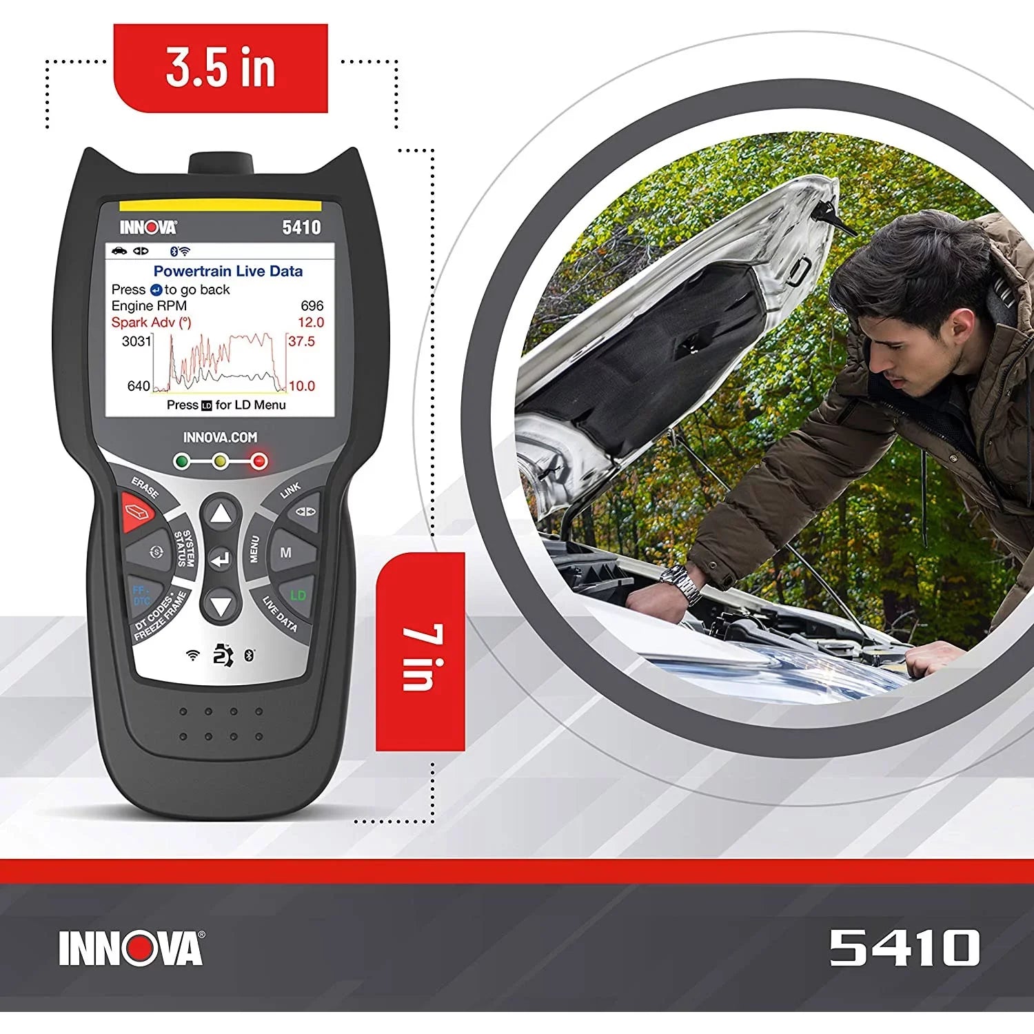 INNOVA 5410 CarSizecan Diagnostics Bluetooth Code Reader Automotive Sizecanner Tool