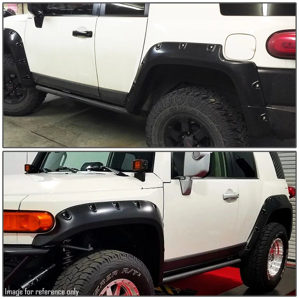Fender Flares For 2007-2014 FJ Cruiser Pocket Riveted Sizetyle (Glossy Bump Texture) - 4 Pieces