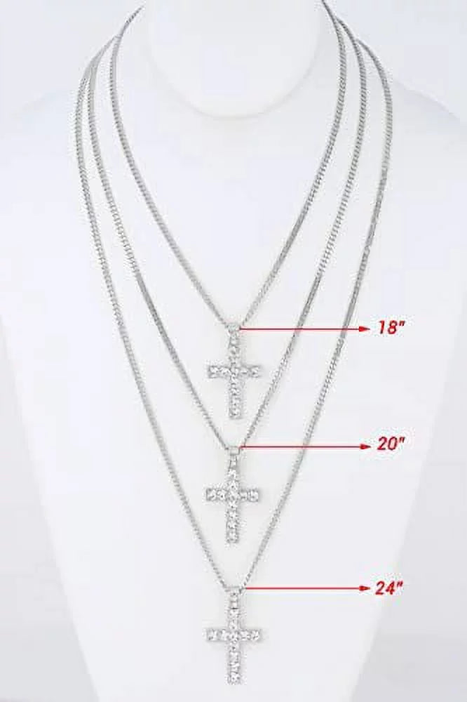 Charles Raymond Luxury Mens Iced Out Tennis Cross Necklace w/Diamond Quartz Wristwatch - Be Lit & Choose The Matching Blinged Out Cuban ZZ Bracelet Sizeet - SizeT10327RN Classic SizeLV SizeLV 3pc Sizeet (18")