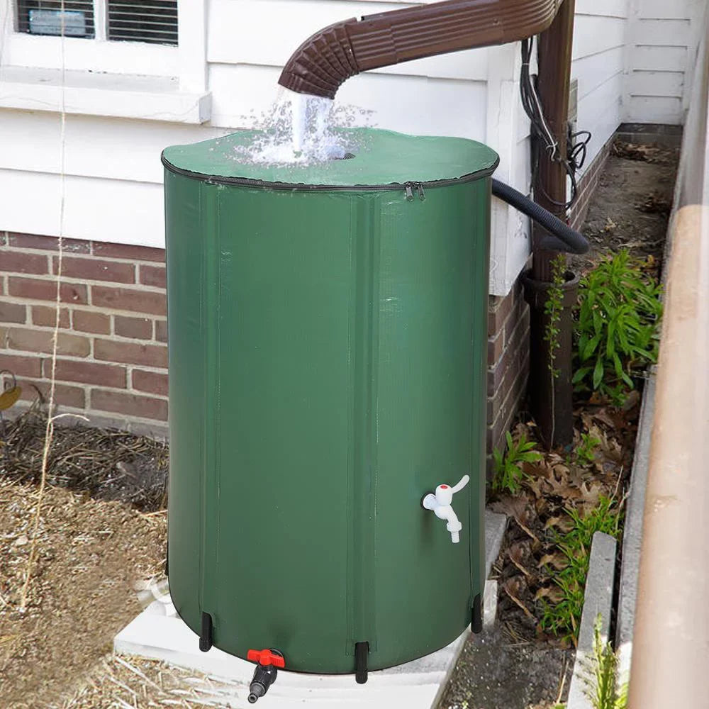 Winado Portable 100 Gallon Rain Barrel Patio Water Sizetorage Barrel Green