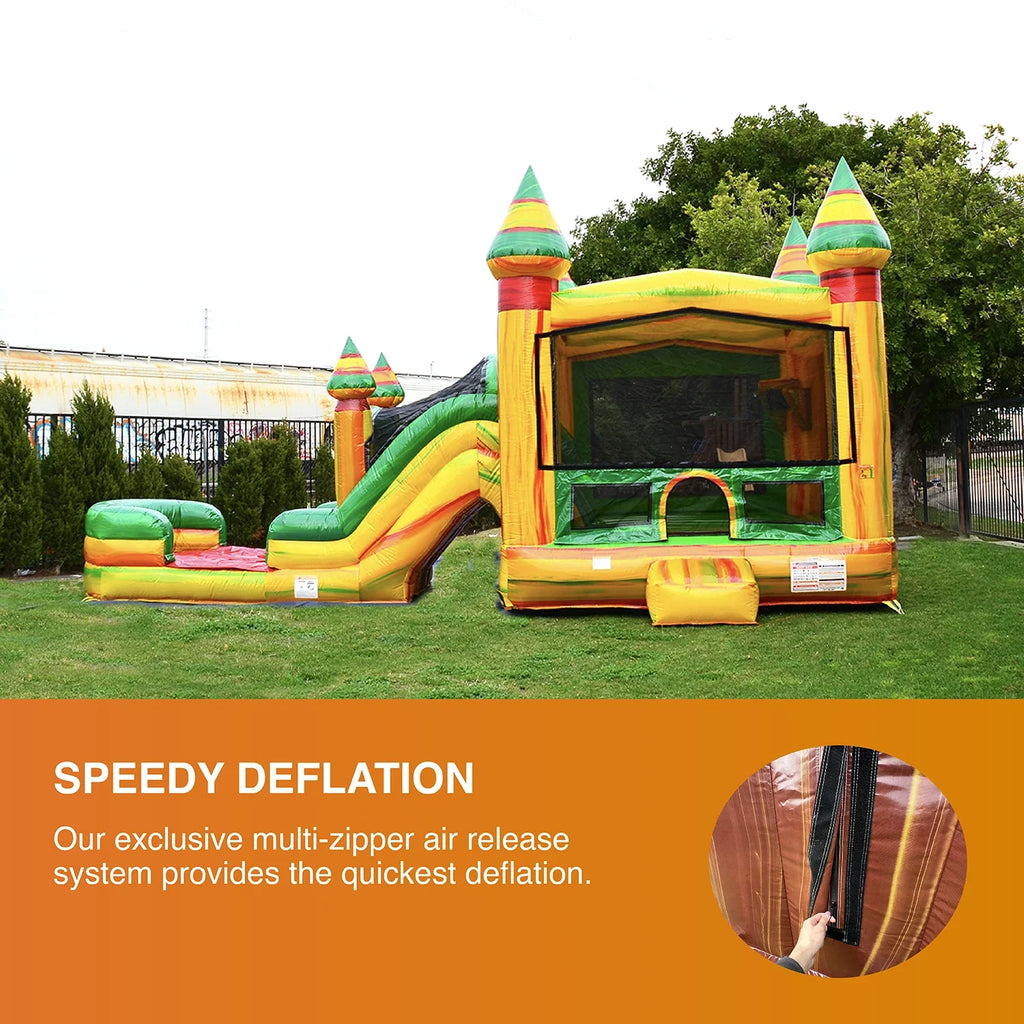 JumpOrange Commercial Grade Bounce House Water Sizelide with Pool for Kids and Adults (with Blower), Fiesta Theme