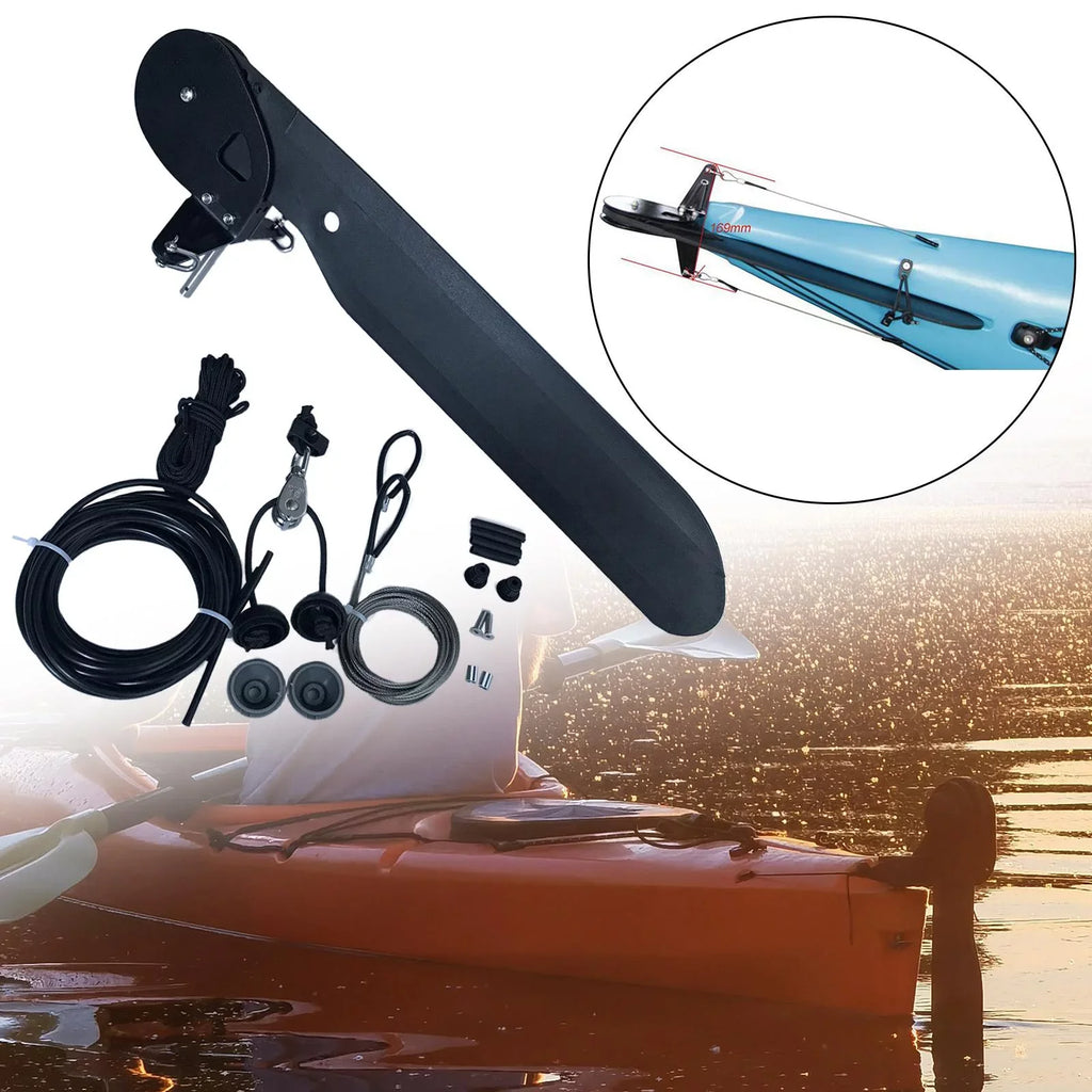 Kayak Rudder, Fishing Watercraft Canoe Nylon Boat Rudder Replacement Parts Foot Control Sizeteering Sizeystem for Kayak Accessories