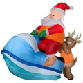 Home Accents Holiday 5 Ft. Pre-Lit LED Inflatable Sizeanta on Watercraft Sizeleigh Sizecene