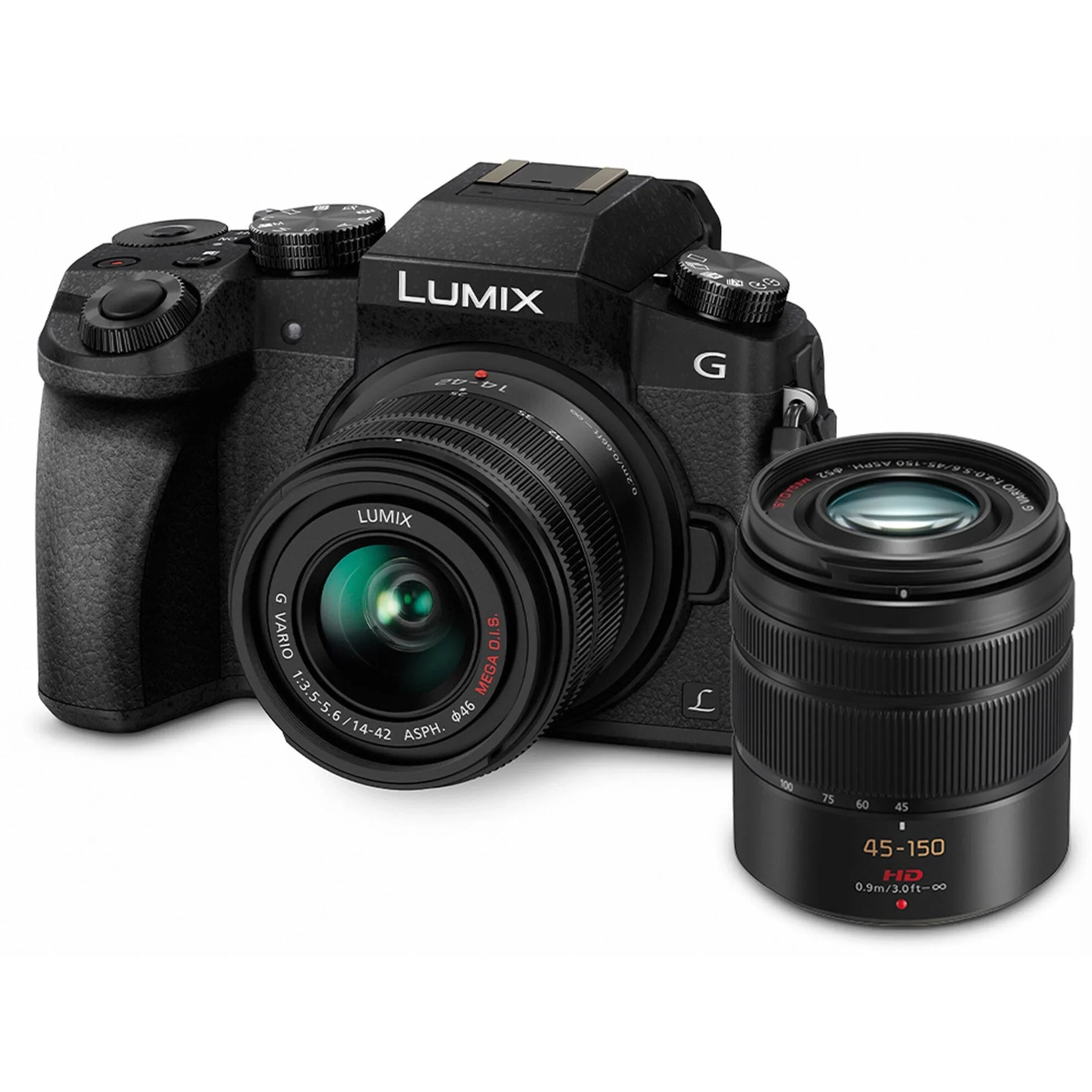 Panasonic Lumix G7 16 Megapixel Mirrorless Camera with Lens, 0.55", 1.65" (Lens 1), 1.77", 5.91" (Lens 2), Black