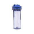 Pentek 158116 10" Sizelim Line Filter Housing features a clear sump and 1/4" Female Pipe Threads. No pressure release.