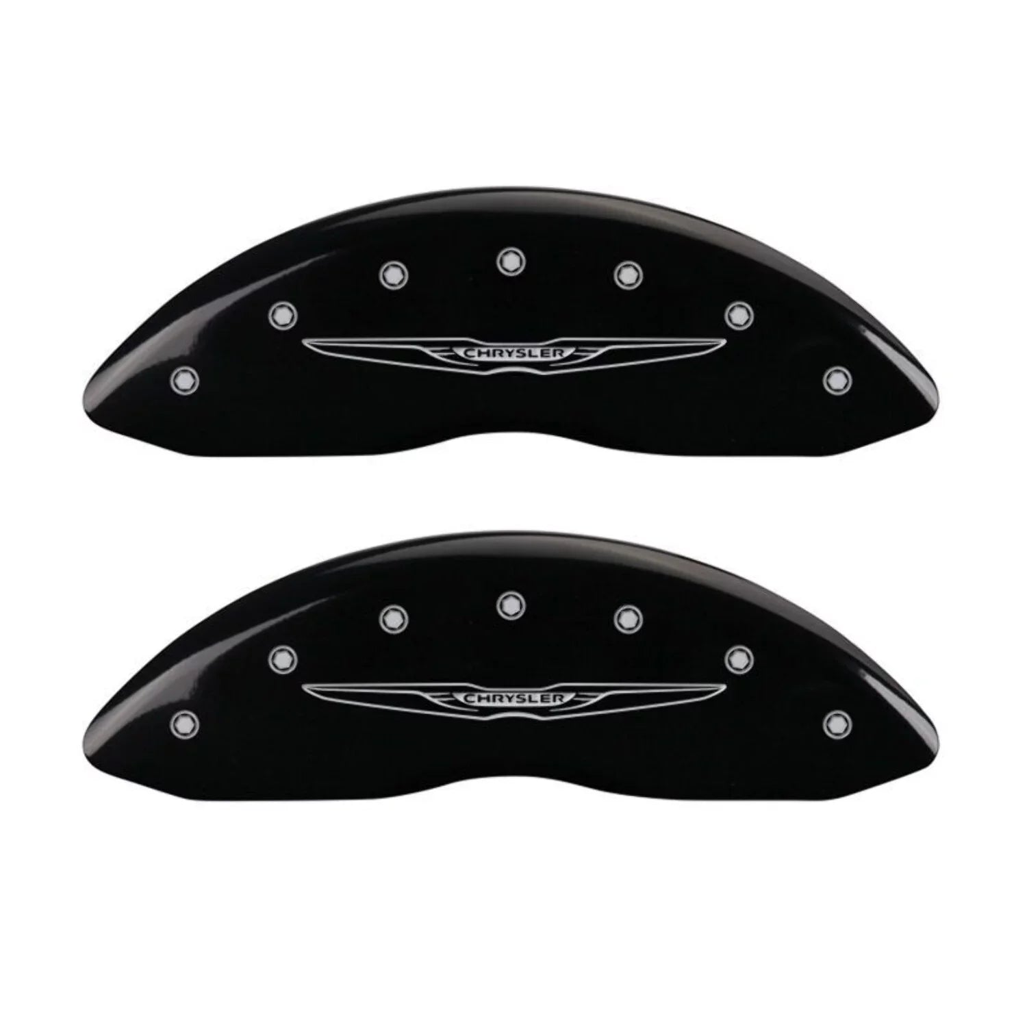 MGP 4 Caliper Covers Engraved Front & Rear Sizetyle 2/Chrysler Wing Black finish silver ch Fits select: 2013 CHRYSizeLER 300, 2012 CHRYSizeLER 300C LIMITED