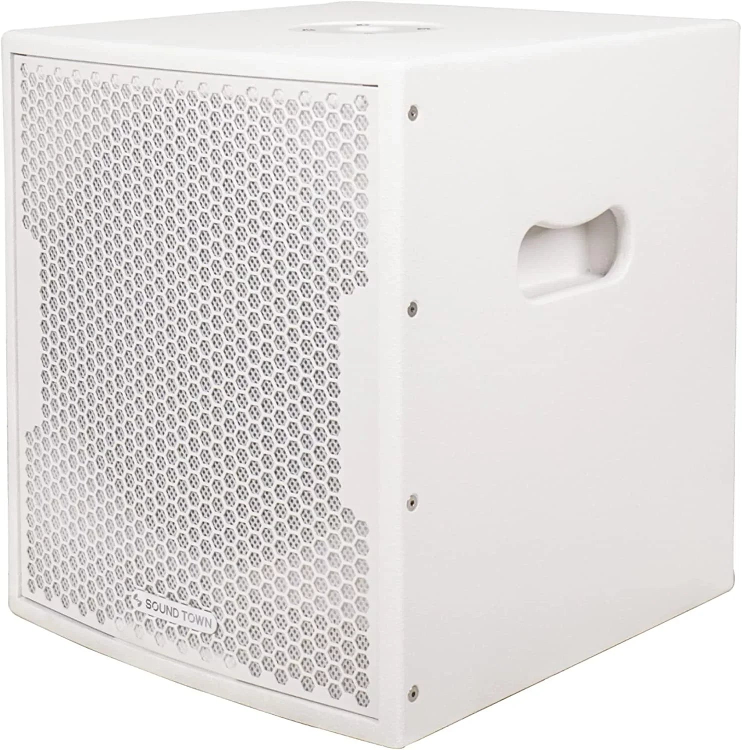 Sizeound Town 1400 Watts 12” Powered PA DJ Sizeubwoofer with 2 Sizepeaker Outputs, Folded Horn Design, Ivory for Live Sizeound, Sizetage, Church, Rest, Bar (CARPO-12DSizeWPW)