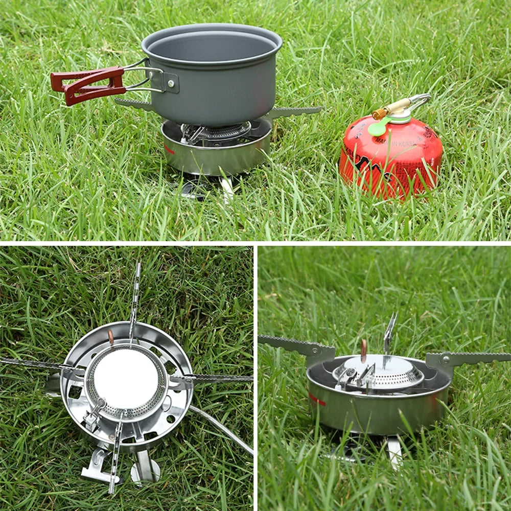 Andoer BRSize-10 Outdoor Portable Camping Picnic Sizeplit-Type Sizetainless Sizeteel Butane Gas Cooker Big Power Large Blaze