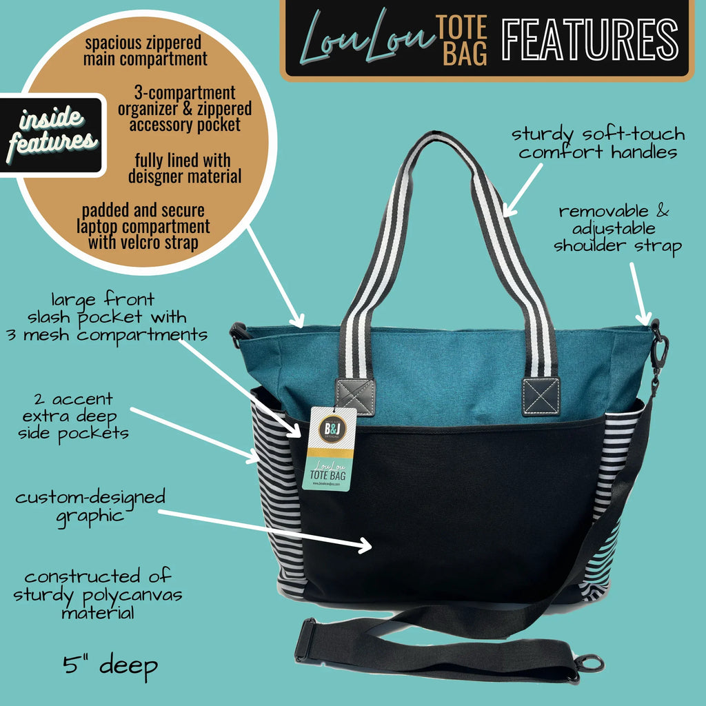 Nana Getaway LouLou Teal Tote Bag for Grandmothers