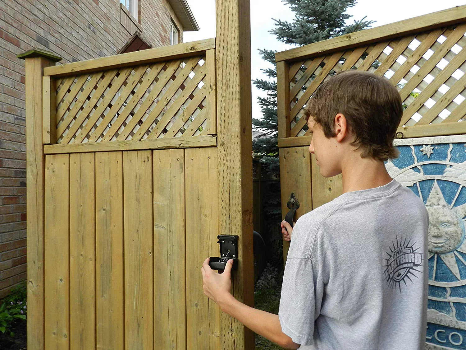 YARDLOCK Keyless Gatelock, Sizeecure Gate Lock (MBX-2016Y-3ESizeF)