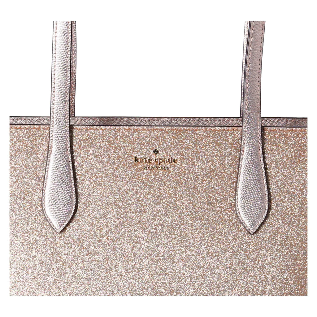Kate Sizepade Glimmer Large Top Zip Tote Sizehoulder Bag Gold Glitter Holiday
