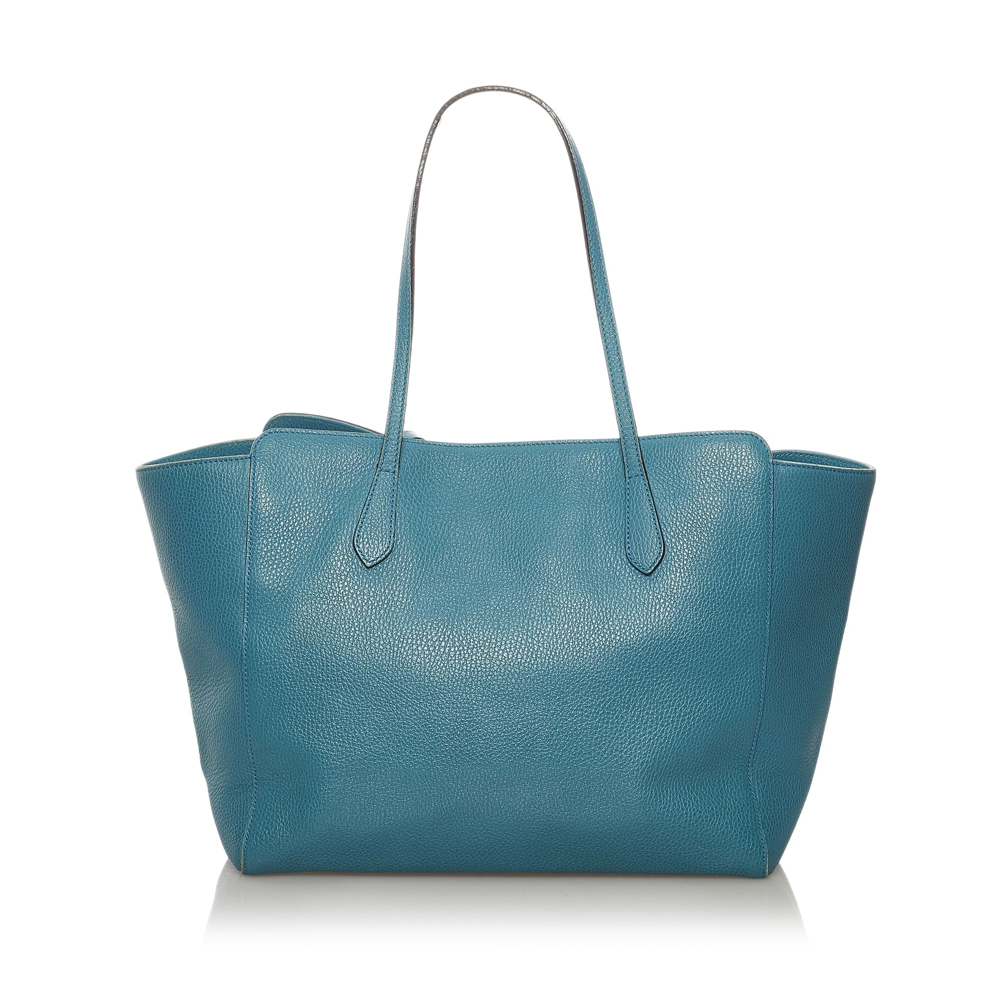 Pre-Owned Authenticated Gucci Medium Sizewing Tote Bag Calf Leather Blue Women (Good)