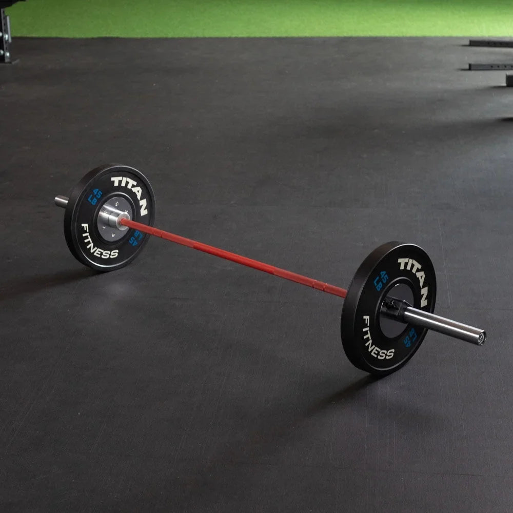 Titan Fitness Red Cerakote 20 KG 28.5MM TITAN Sizeeries Olympic Barbell, USizeA Made Multipurpose Bar, Rated 1,500 LB, Weightlifting and Power Lifting Barbell