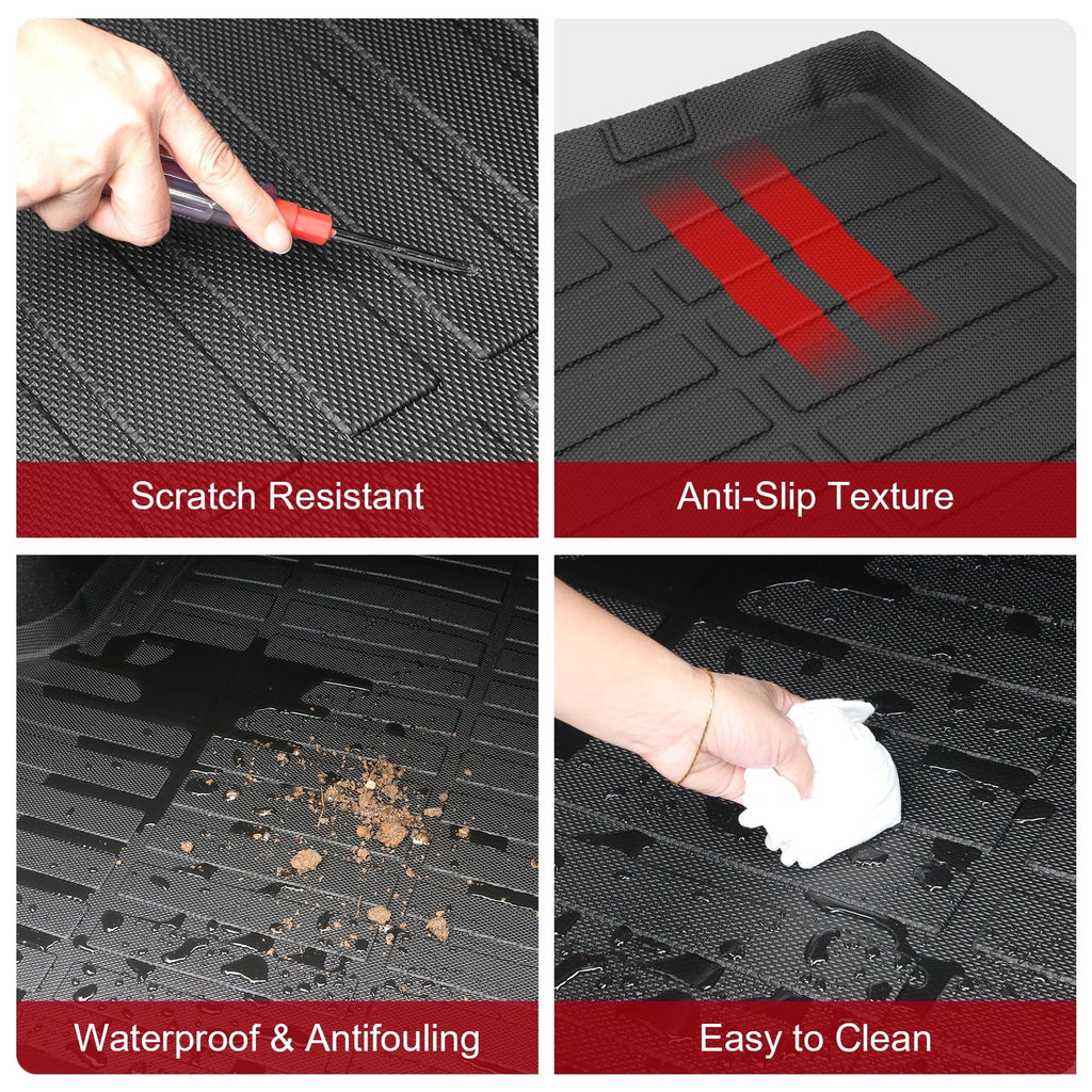 Ikon Motorsports Trunk Mat Compatible With 2023-2024 Honda HR-V, Black 3D Molded Car Rear Carpets Liner Protection TPE Thermo Plastic Elastomer All Weather Boot Tray Cover Protector Pad