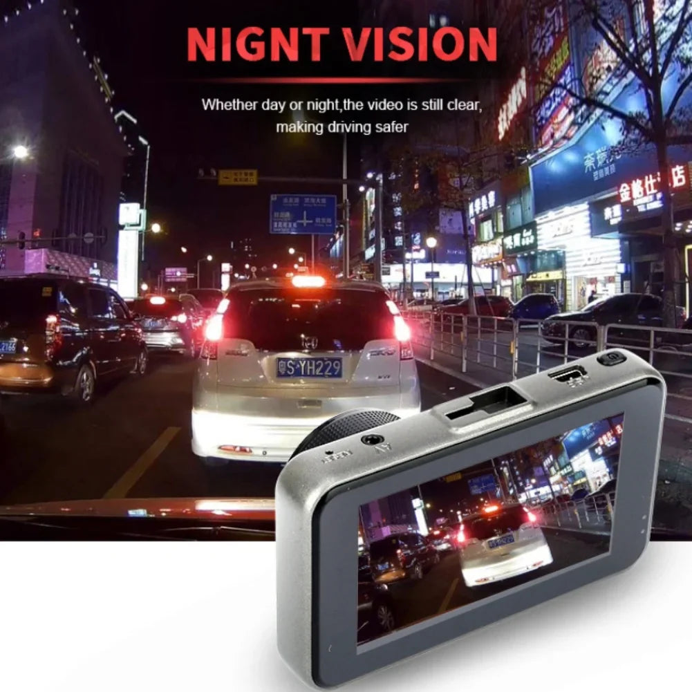 Driving recorder dual recording 3 inch HD 1080P night vision rear view car video recorder DVR