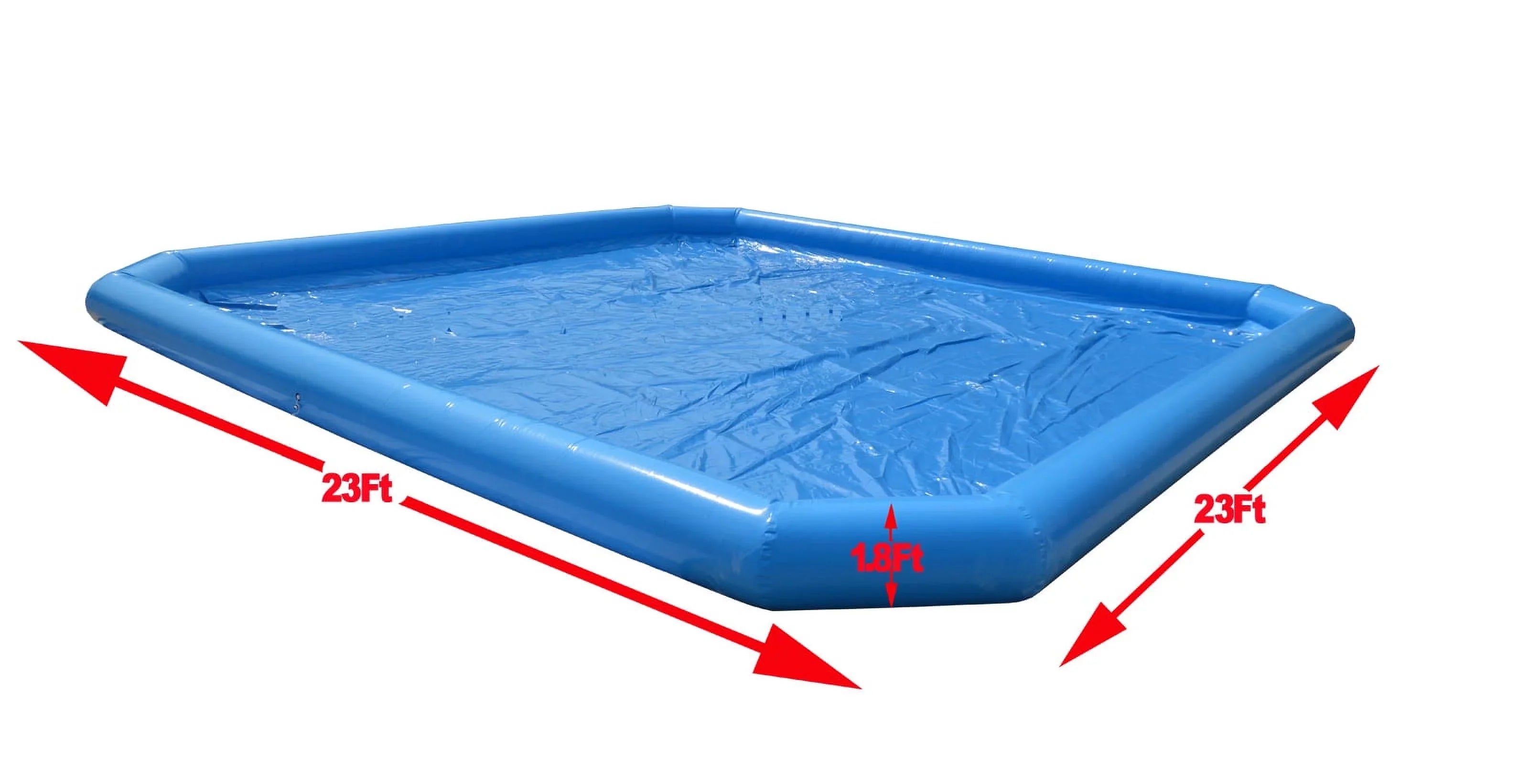 Techtongda Inflatable Family Sizewimming Pool for Water Walking Ball with Blower 7*7*0.55m Blue