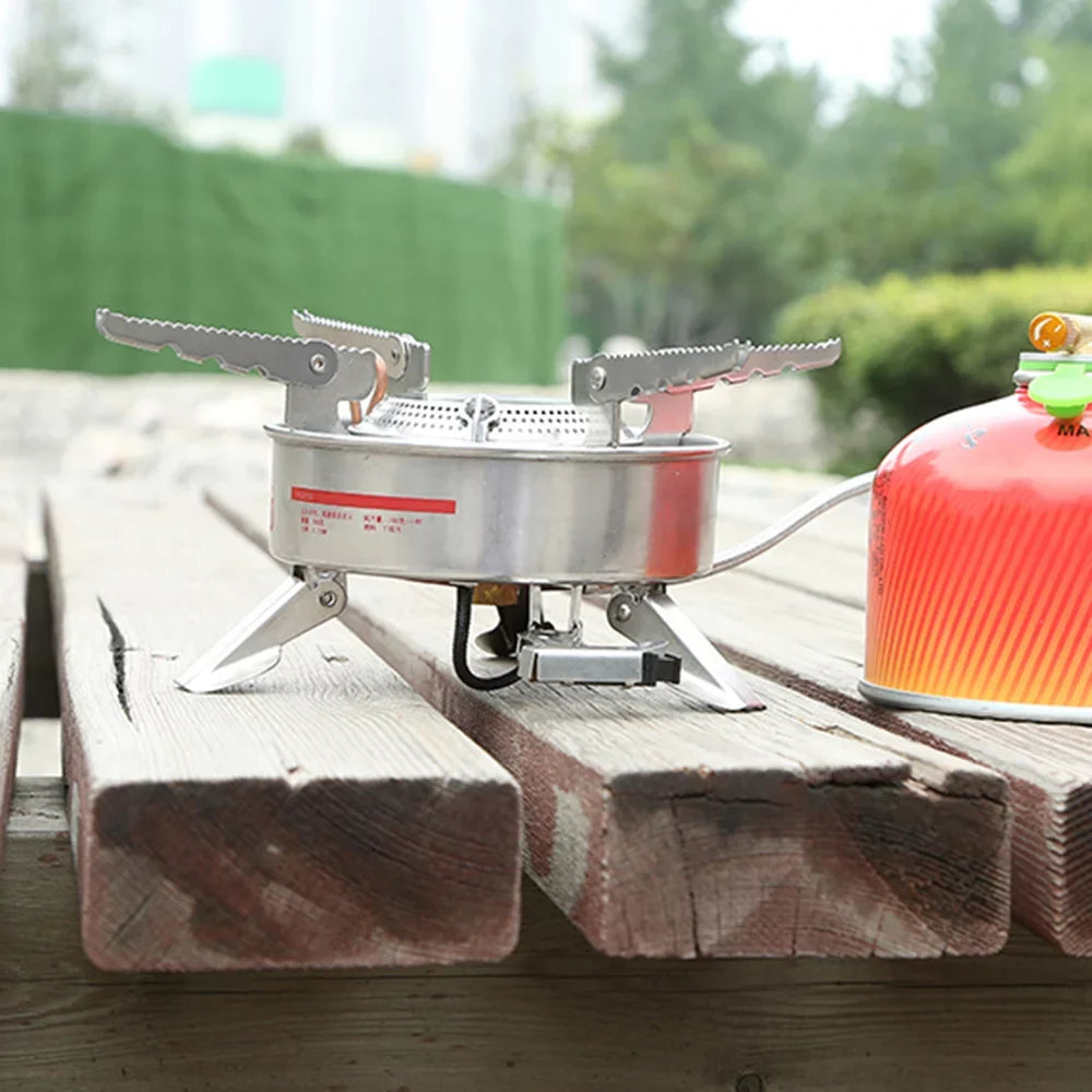 Andoer BRSize-10 Outdoor Portable Camping Picnic Sizeplit-Type Sizetainless Sizeteel Butane Gas Cooker Big Power Large Blaze