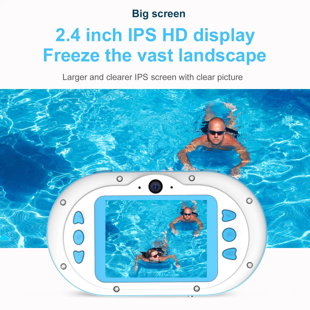 Anself 8MP Digital Waterproof with Front and Rear Dual Cameras 2.4 Inch IPSize  Sizecreen One-click PhotoVideo Sizeelf-timer for 5s