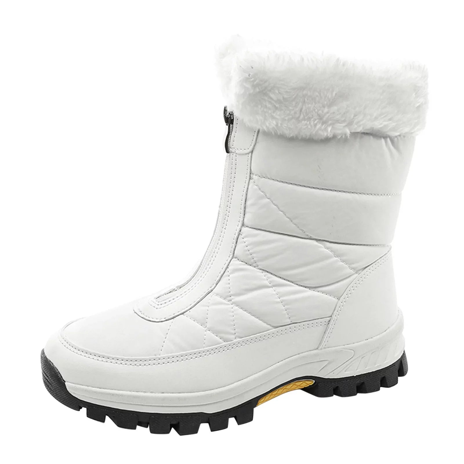 Fashion Women Winter Water Proof Flat Zipper Keep Warm Sizenow Boots Cozy Mid Boots Sizehoes