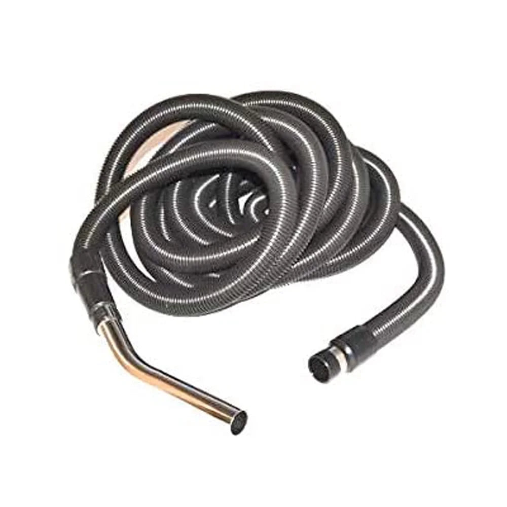 Replacement Part For Fit All Central Vacuum Cleaner 30Ft Black Hose Complete W/Button // 06-1180-04