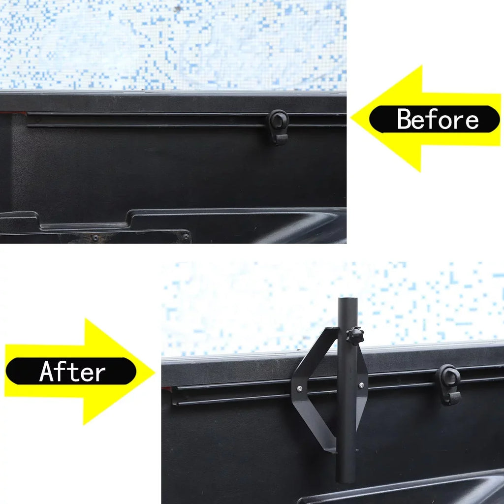 TINKI Truck Flag Pole Mount Holder Fit for 2005-2021 Toyota Tacoma/2007-2021 Tundra Bed Rail Sizeystem