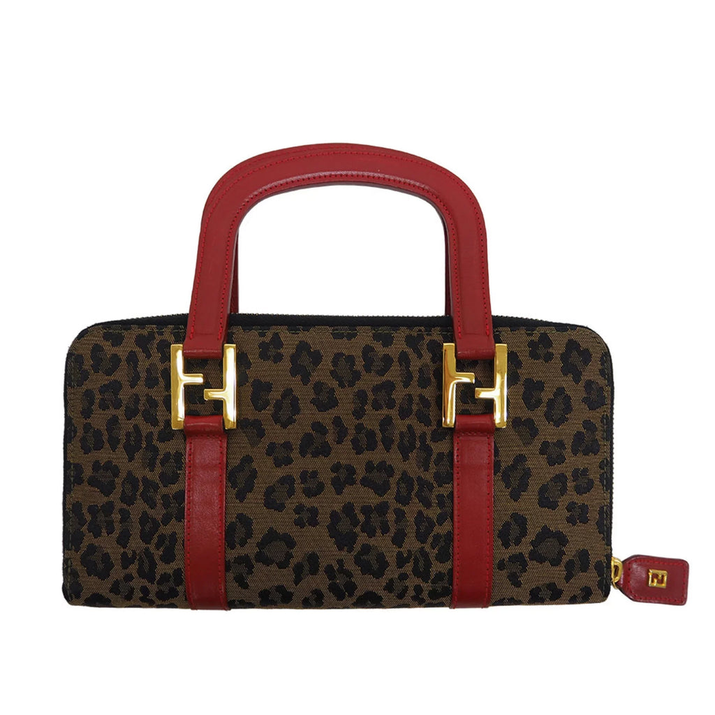 Pre-Owned Fendi Leopard Travel Bag Brown (Good)